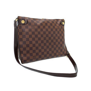 Louis Vuitton Ebene Hobo Duomo Brown Bag Canvas Leather Damier Shoulder